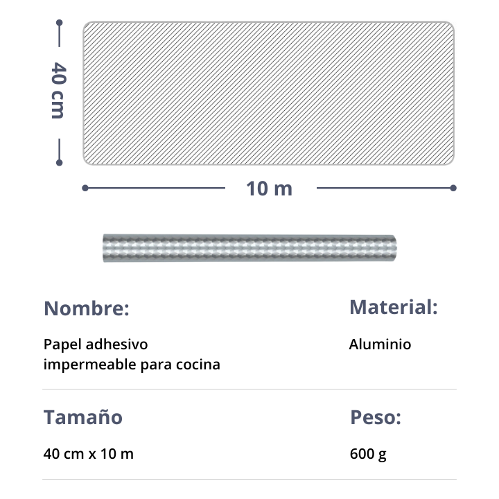 🔥 Rollo de 10m de papel de aluminio impermeable para cocina