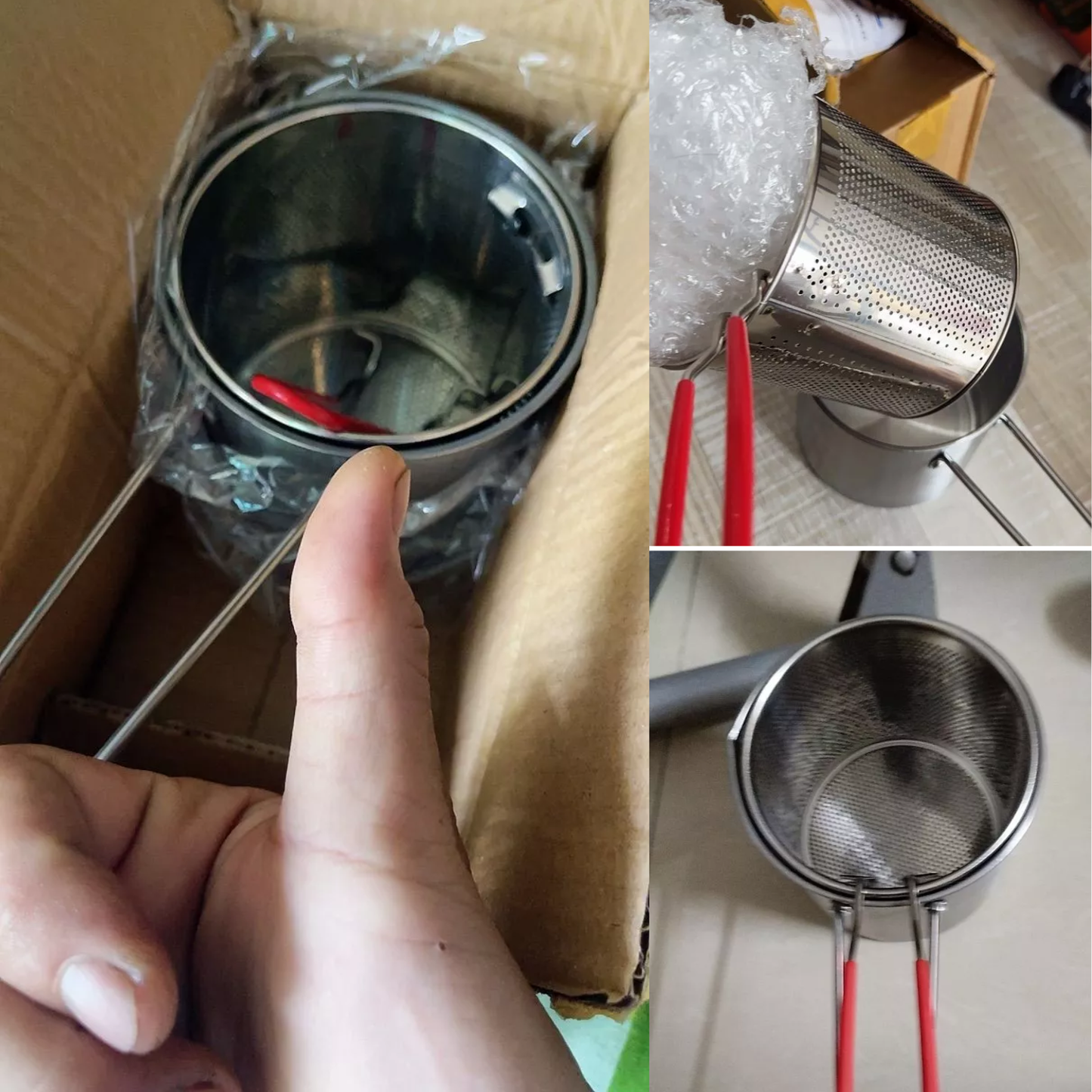 Olla Freidora Multifunción de Acero Inoxidable 304 con Cesta Filtrante para Ahorrar Aceite