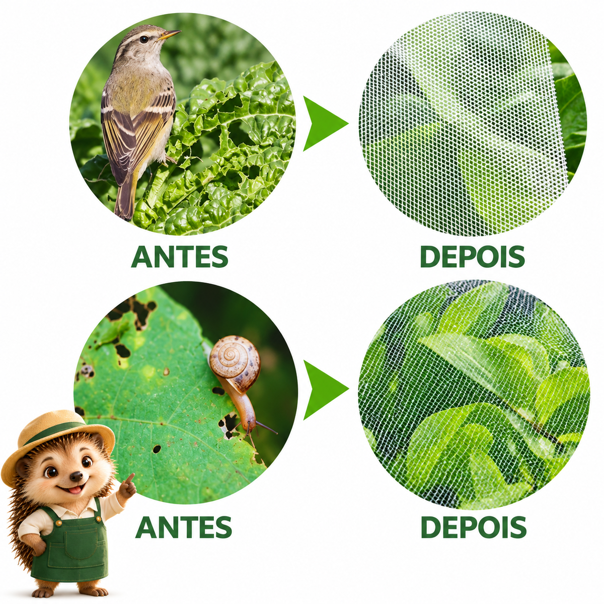 Pack de 50 Sacos de Rede para Frutas e Legumes — Proteja a Sua Colheita de Insetos e Pássaros