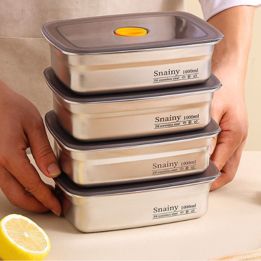 BestSeller™ - Recipiente Hermético para Armazenamento em Aço Inoxidável SUS316 Antibacteriano (19x14x6cm)