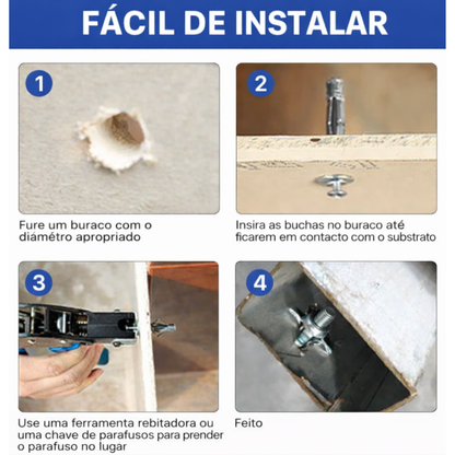 🔩 PARAFUSO DE EXPANSÃO M6 × 25 – FIXAÇÃO MAIS FIRME DO QUE PARAFUSOS COMUNS