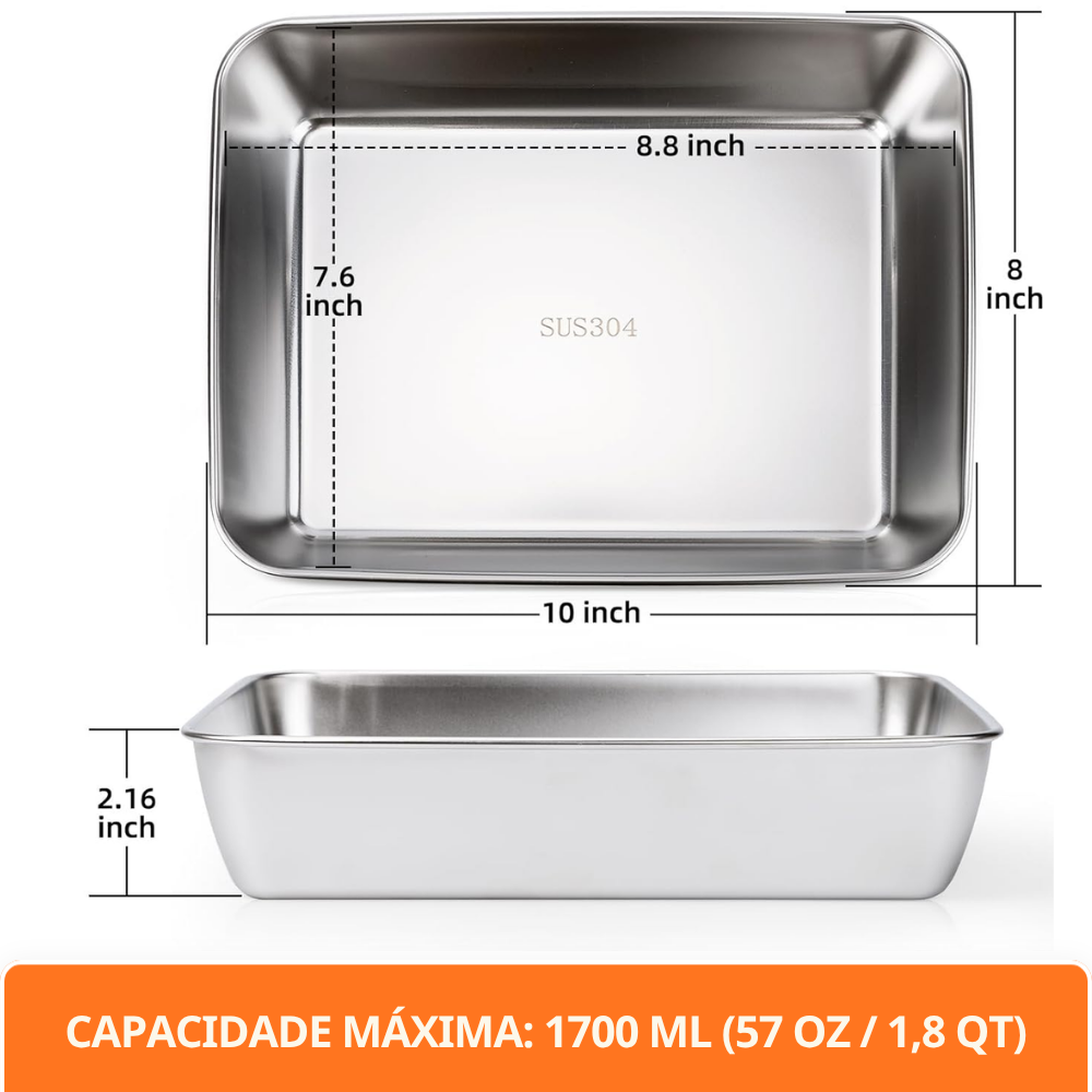 TABULEIRO PREMIUM EM AÇO INOXIDÁVEL 304 - Mantém os alimentos frescos até 5× mais tempo
