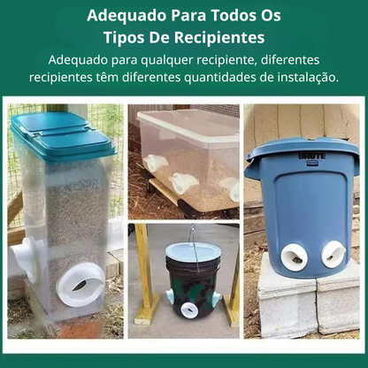 Porta De Alimentação Automática Para Galinhas E Patos Para Todos Os Tipos De Baldes – Inclui Broca Serra Copo