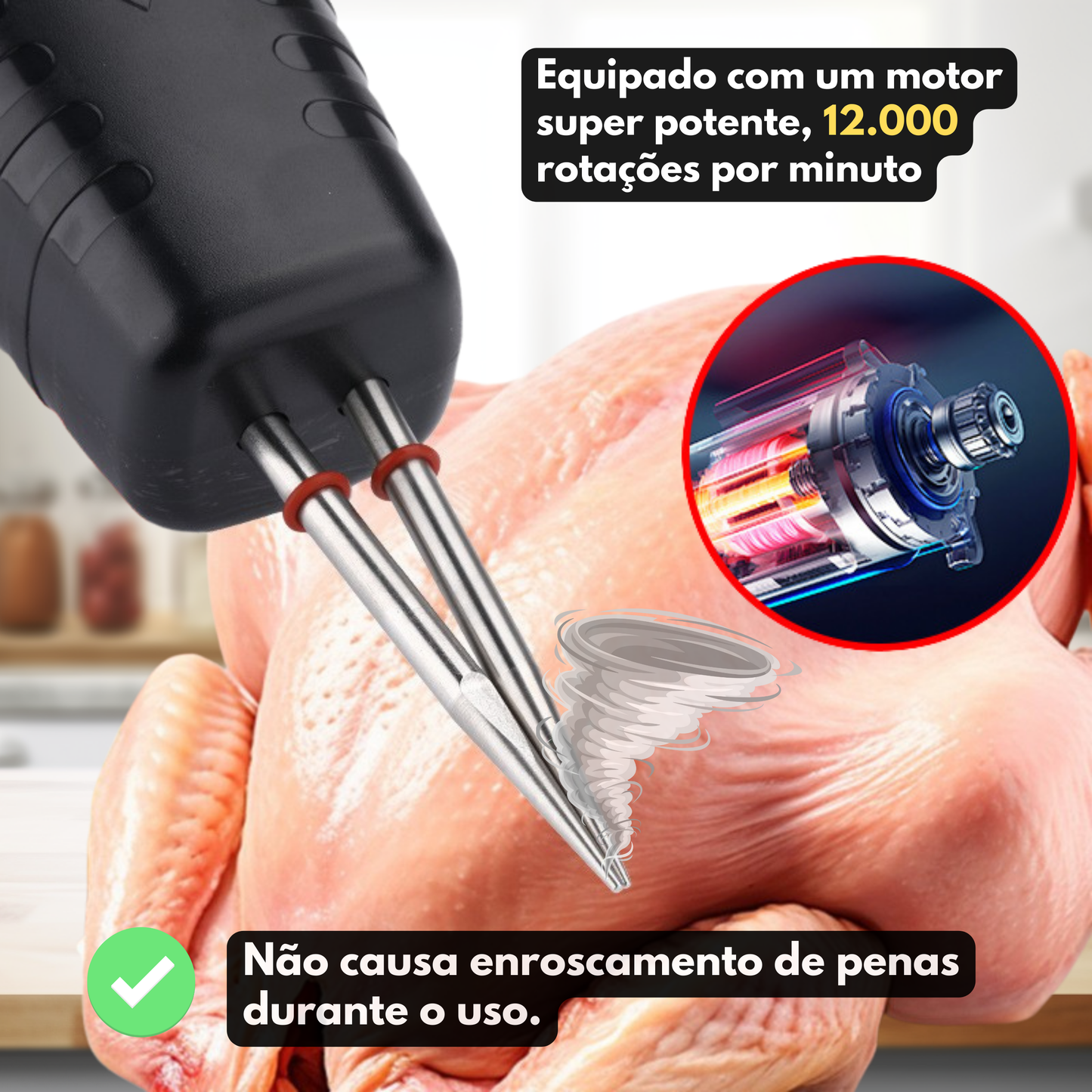 Depenador De Aves Portátil E Manual – Prático e Rápido