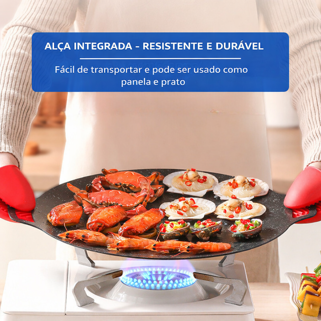 Frigideira Antiaderente Multiuso de 6 Camadas, Pode Ser Usada em Placas de Indução