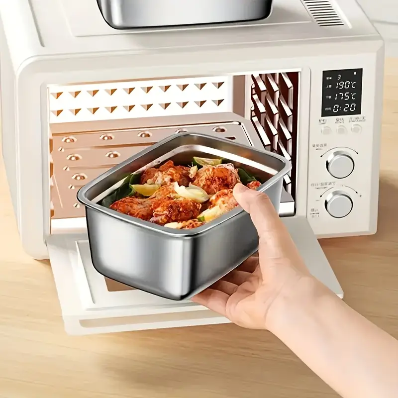 Bandeja de Aço Inoxidável 316 – Solução segura e prática para conservar alimentos (19x14x6cm)
