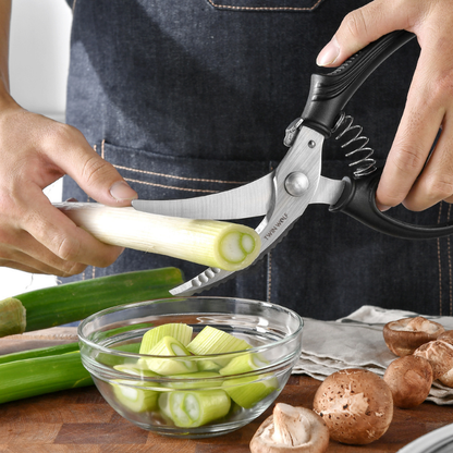 Tesoura Profissional de Aço Inoxidável - Ideal para Carne, Ossos, Peixe e Muito Mais