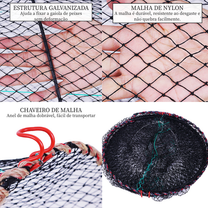 Gaiola de pesca dobrável - Design espesso e sem nós para camarão e enguia, perfeita para pesca em rios e lagos