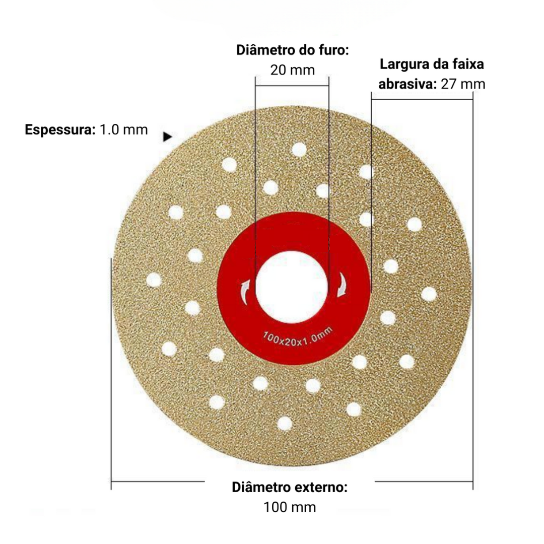 🔥 DISCO DE CORTE E DESBASTE DIAMANTADO MULTIFUNÇÃO PREMIUM