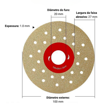 🔥 DISCO DE CORTE E DESBASTE DIAMANTADO MULTIFUNÇÃO PREMIUM