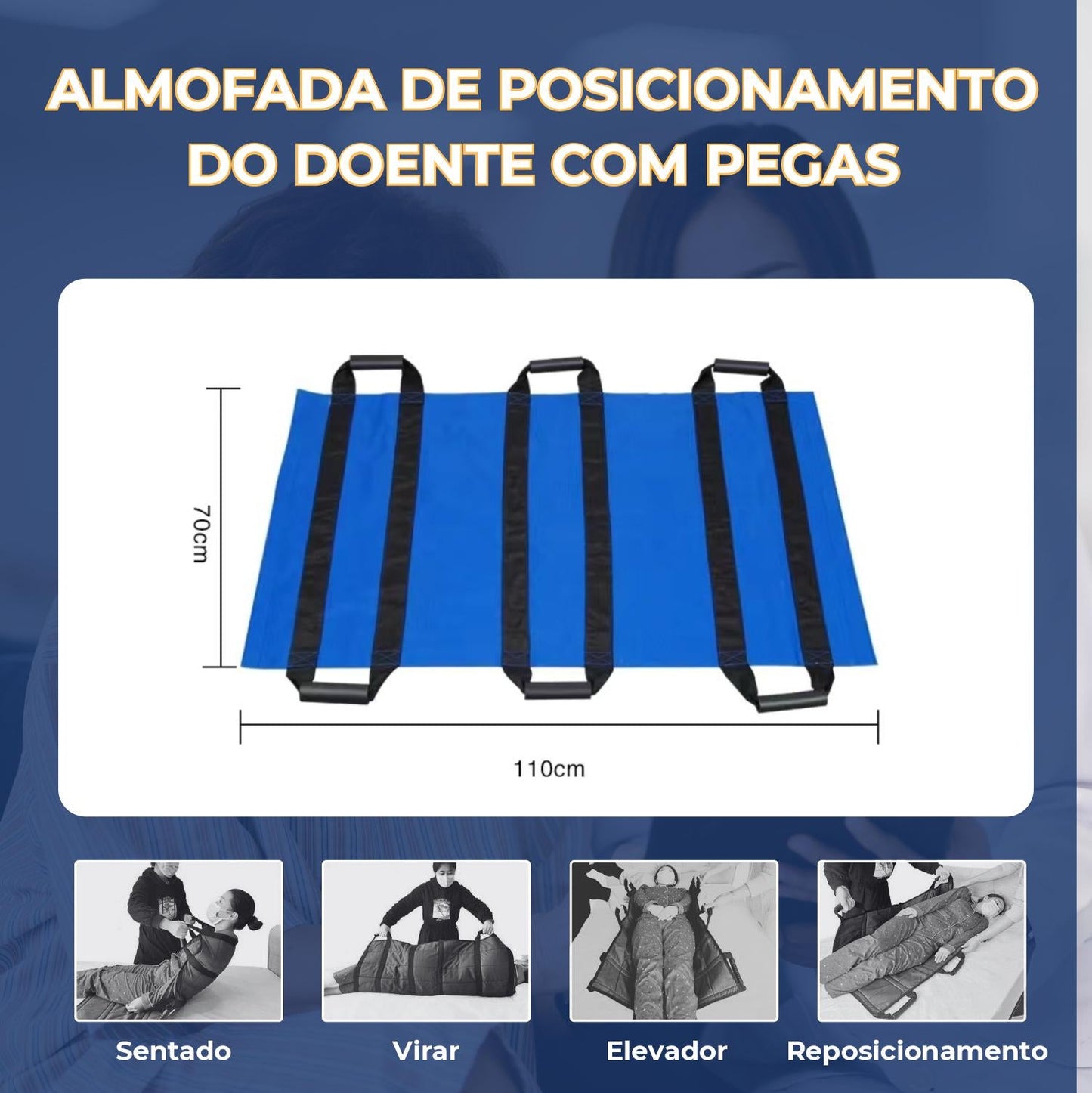 Tábua De Transferência De Doentes Com 6 Pegas Reforçadas, Almofada Médica Multiusos Para Camas, Idosos.