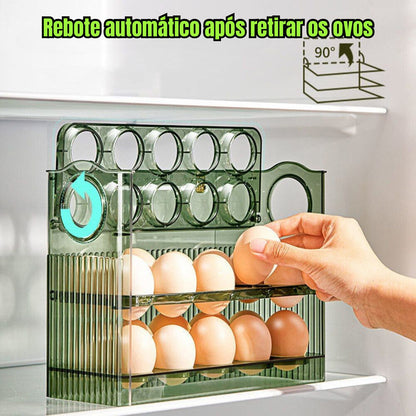 Tabuleiro Para Ovos De 3 Camadas De Grande Capacidade Com Inversão Automática De 90 Graus