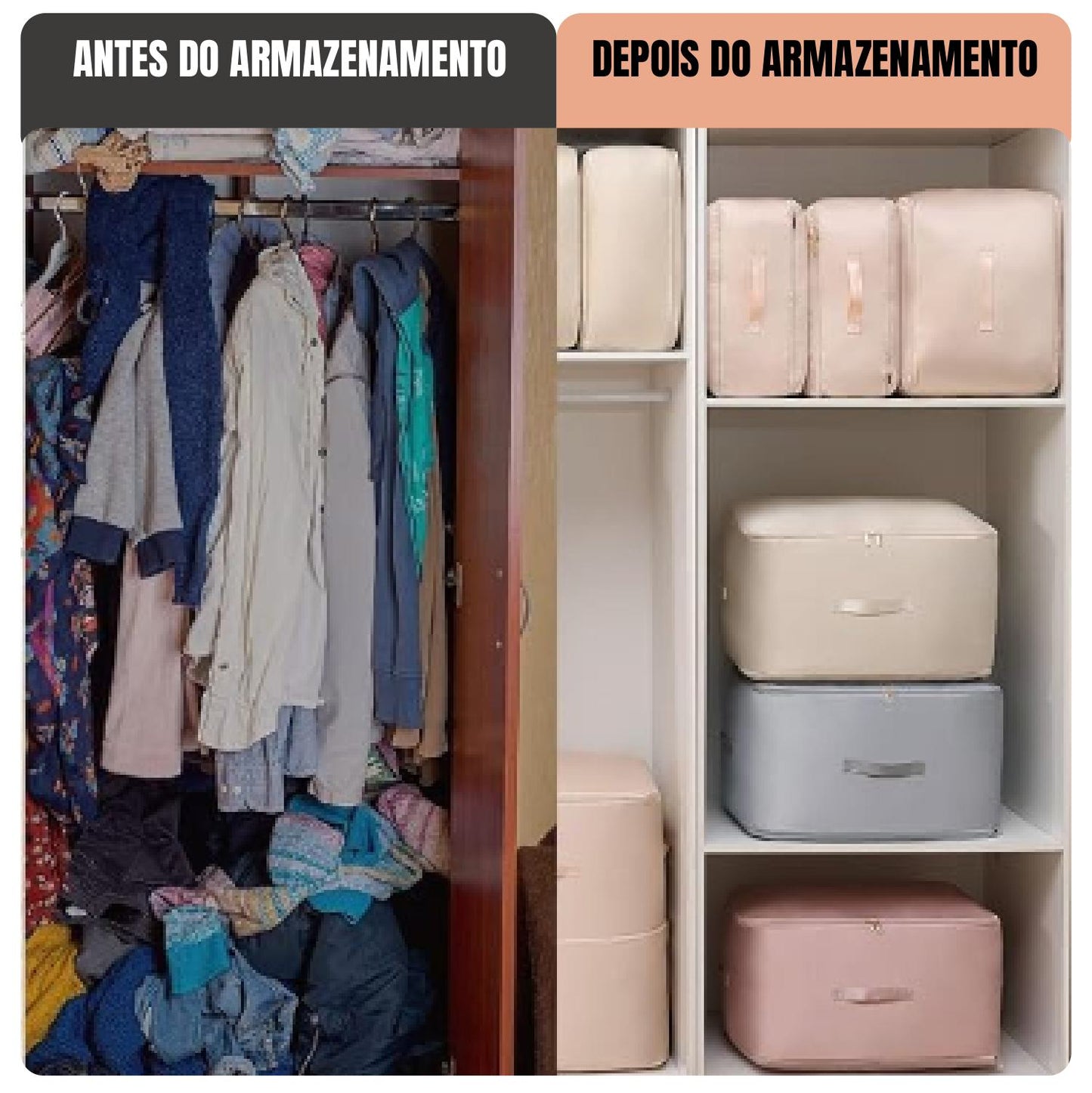 Bolsas Organizadoras de Compressão Automática para Edredons, Roupas, Cobertores, Impermeáveis e à Prova de Umidade (54x42x30cm)