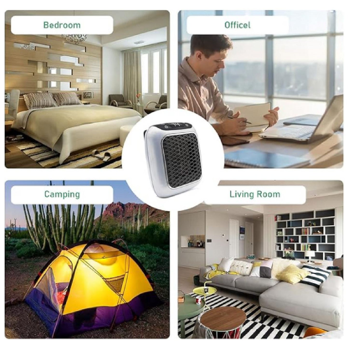 Aquecedor Handy Heater Turbo 800 Watt para Economia de Espaço - Aquecedor de Tomada de Parede e Silencioso para Pequenos Espaços