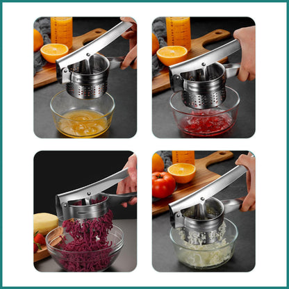 Ralador De Batatas, Espremedor DeBatatas Nanual Em Aço Inoxidável Com 3 Discos Intercambiáveis