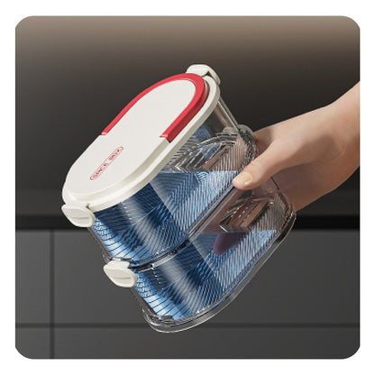 Recipiente empilhável de 4 níveis, transparente, para guardar alimentos, com fecho hermético