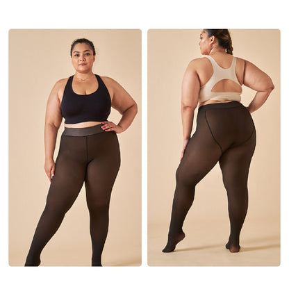 Pernas Falsas Collants Elásticas Forradas A Pelúcia Translúcidas E Quentes✨