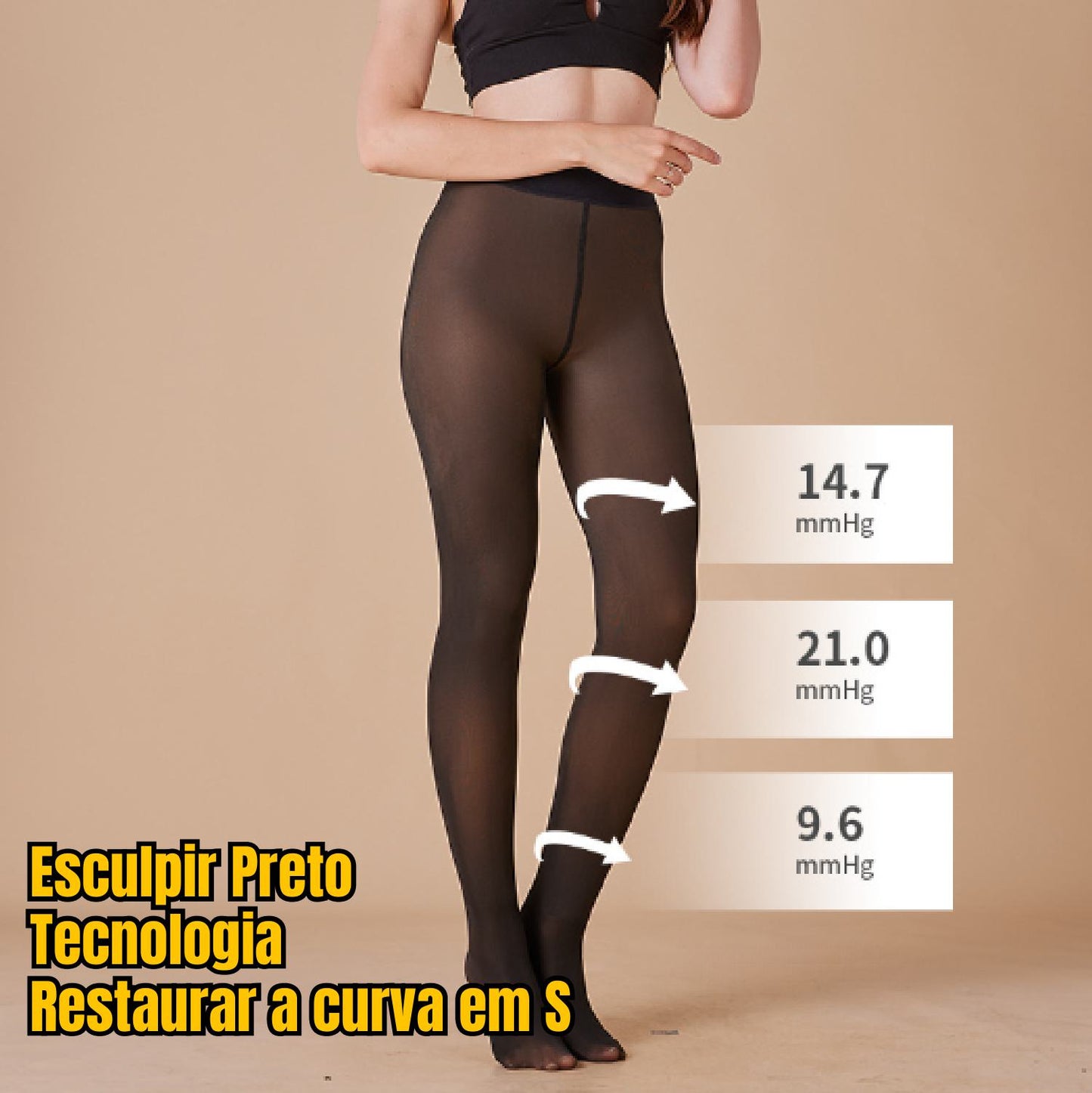 Pernas Falsas Collants Elásticas Forradas A Pelúcia Translúcidas E Quentes✨