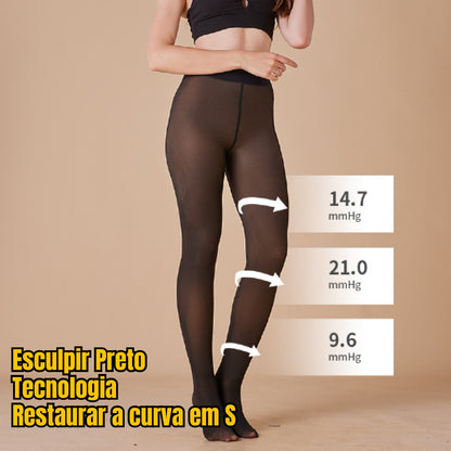 Pernas Falsas Collants Elásticas Forradas A Pelúcia Translúcidas E Quentes✨