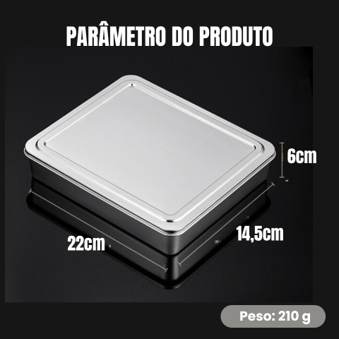Caixas Com Tampa Para Tabuleiro De Servir Em Aço Inoxidável