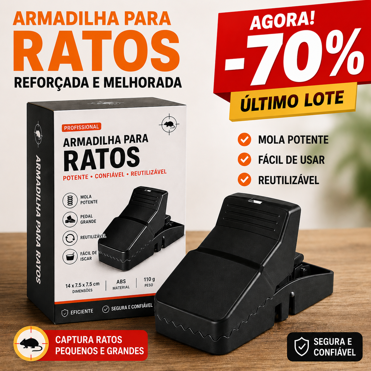 BestSeller™ - Armadilha de Prensar para Ratos – Armadilha Robusta e de Alta Resistência