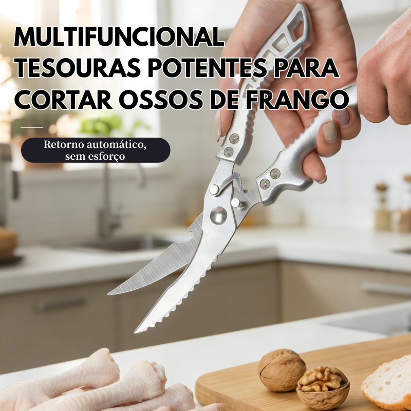 Tesoura Profissional Multifuncional em Aço Inoxidável de Alta Qualidade com Trava de Segurança – Tesoura Profissional para Corte de Ossos