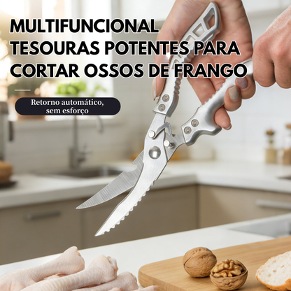 Tesoura Profissional Multifuncional em Aço Inoxidável de Alta Qualidade com Trava de Segurança – Tesoura Profissional para Corte de Ossos