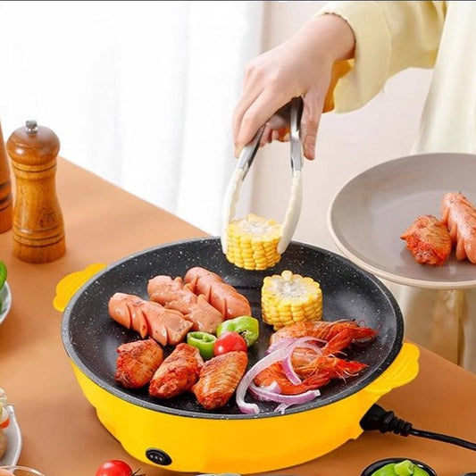 Frigideira Elétrica para Fritar e Grelhar para Uso Doméstico, Frigideira Elétrica Multifuncional, Grelha para Carne