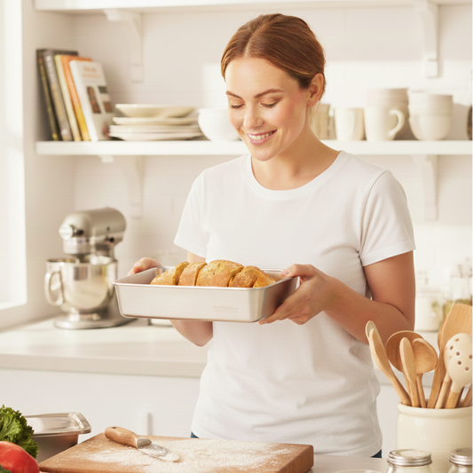 Recipiente grande para armazenamento de alimentos em aço inoxidável 304, capaz de manter os alimentos frescos por até 4 semanas.