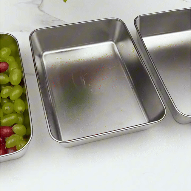 Recipiente alimentar em aço inoxidável SUS304 de 2400 ml – para porções maiores e uma arrumação mais organizada
