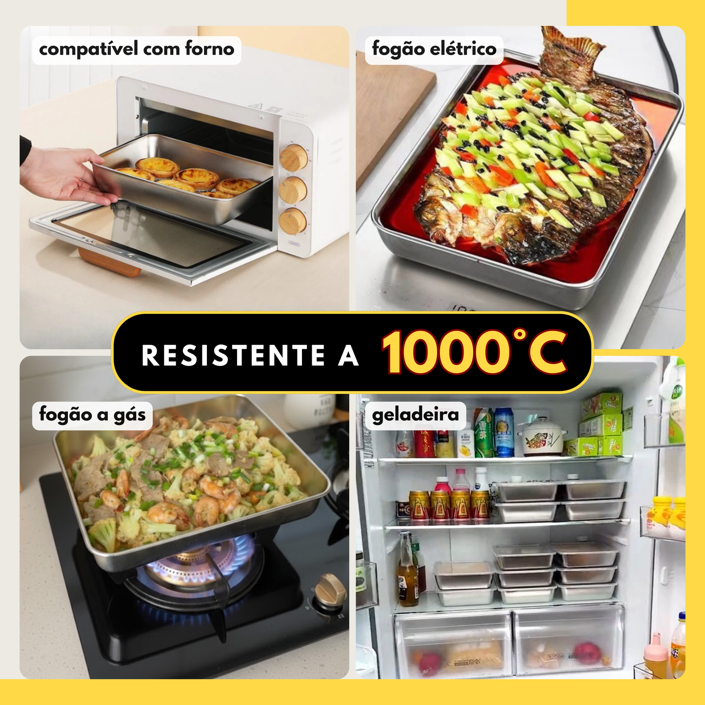 Recipiente para Alimentos em Aço Inoxidável 304 – Frescura Prolongada e Máxima Segurança