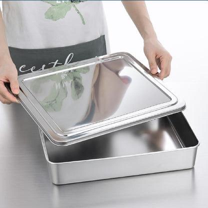 [🎁 Conjunto 7+2 Grátis]  SUS304 Caixas Com Tampa Para Tabuleiro De Servir Em Aço Inoxidável  – Saudáveis, Premium e Compatíveis com Micro-ondas (2000ml)