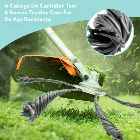 A cabeça do cortador tem 6 ramos tecidos com fio de aço resistente