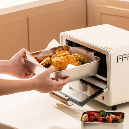 Recipiente para alimentos em aço inoxidável 304 com capacidade de 2500 ml – Solução segura e prática para armazenamento de alimentos (25 × 20 × 6 cm)