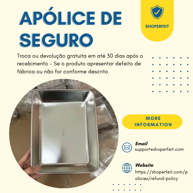 Recipiente para alimentos em aço inoxidável 304 com capacidade de 2500 ml – Solução segura e prática para armazenamento de alimentos (25 × 20 × 6 cm)