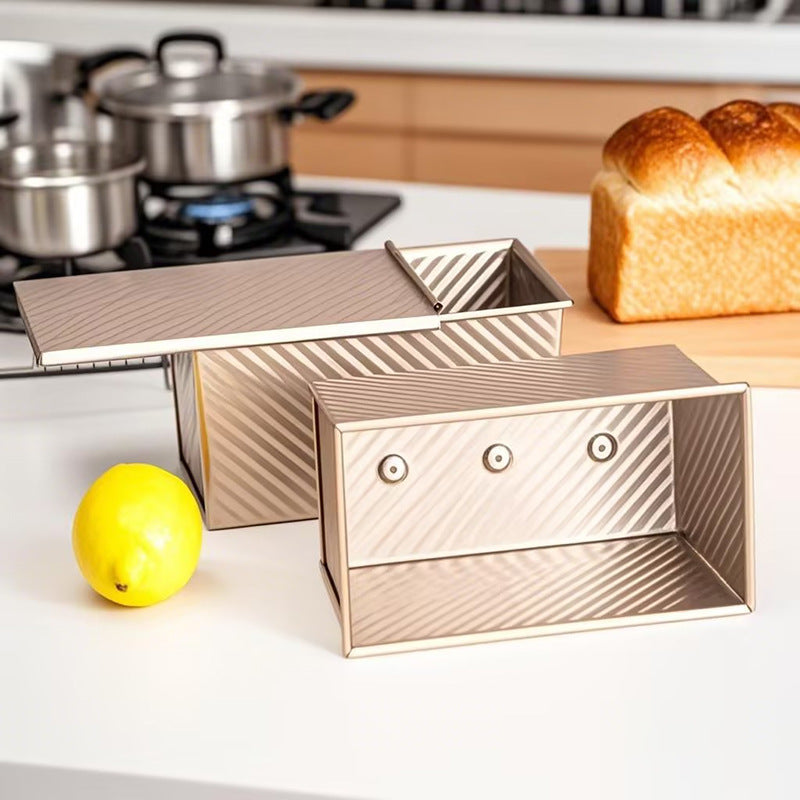 Forma Ondulada Para Pão De Forma 450g Com Tampa – Forma Antiaderente Para Panificação, Bolo E Forno