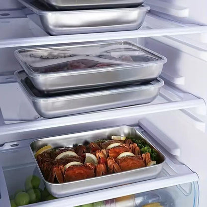 Recipiente hermético em aço inoxidável 304: mantém os alimentos frescos durante mais tempo, de forma segura e sem odores.