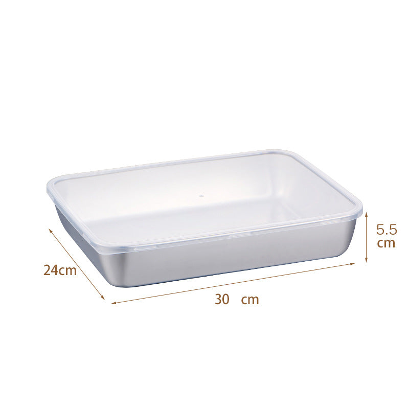 SUS304 Caixas de armazenamento de alimentos (30 x 24 x 6cm)