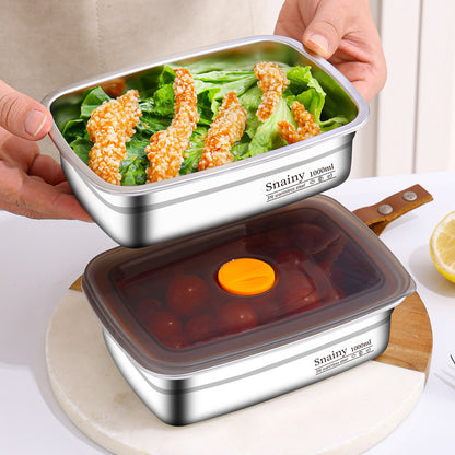 [🎁 Conjunto 6+3 Grátis] Recipiente Hermético para Armazenamento em Aço Inoxidável 316 Antibacteriano (19x14x6cm)