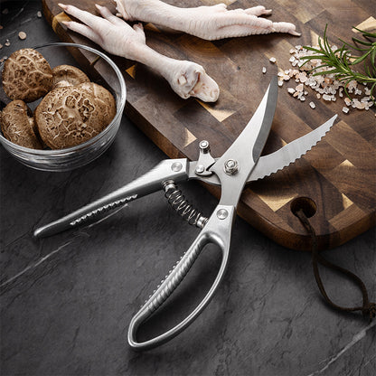 [Versão Importada Nova 2026] Tesoura De Cozinha Multifuncional Em Aço Inoxidável Com Mola De Assistência – Tesoura Profissional Para Cortar Ossos