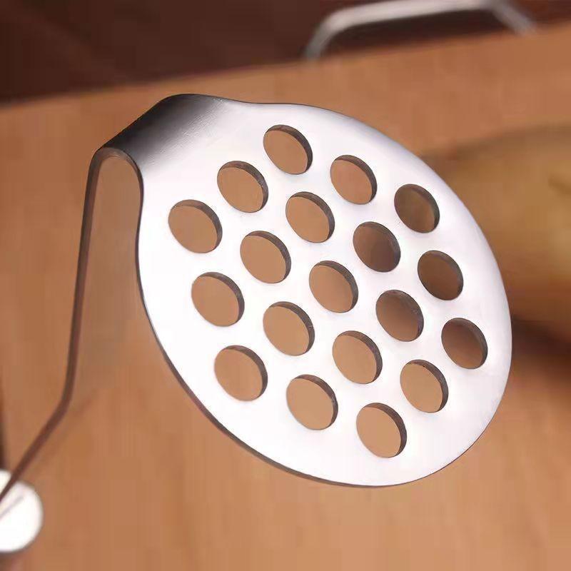 2Pcs Espremedor de aço inoxidável prateado para puré de batata e outros vegetais, utensílio de cozinha doméstico para esmagar, pressionar e esmagar alimentos