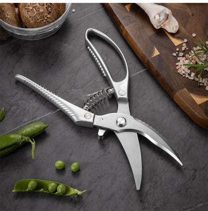 [Versão Importada Nova 2026] Tesoura De Cozinha Multifuncional Em Aço Inoxidável Com Mola De Assistência – Tesoura Profissional Para Cortar Ossos