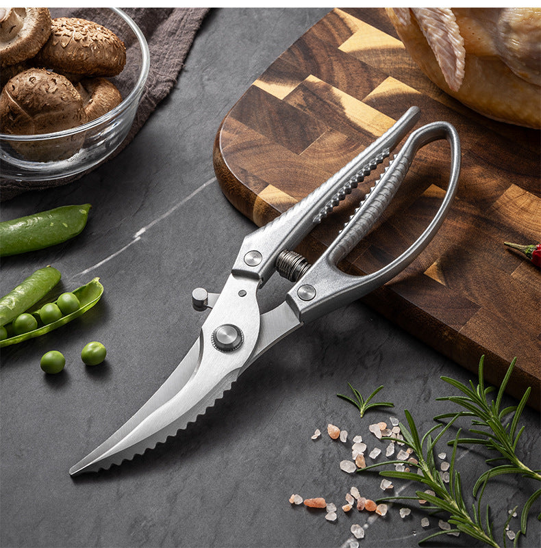 [Versão Importada Nova 2026] Tesoura De Cozinha Multifuncional Em Aço Inoxidável Com Mola De Assistência – Tesoura Profissional Para Cortar Ossos