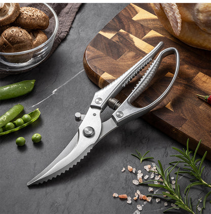 [Versão Importada Nova 2026] Tesoura De Cozinha Multifuncional Em Aço Inoxidável Com Mola De Assistência – Tesoura Profissional Para Cortar Ossos
