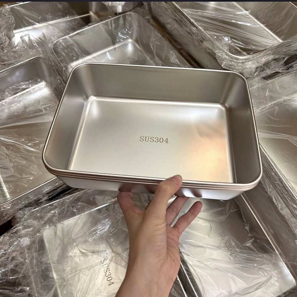 BestSeller™ - Caixas Para Conservação De Alimentos, Bandeja Retangular De Aço Inox SUS304 (25x20x5cm)