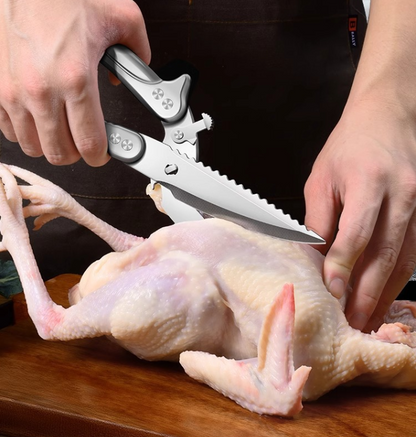 Tesoura Para Cortar Ossos De Frango Desmontável, Tesoura De Cozinha Multifuncional Em Aço Inoxidável, Afiada E Robusta (Cor Prata)