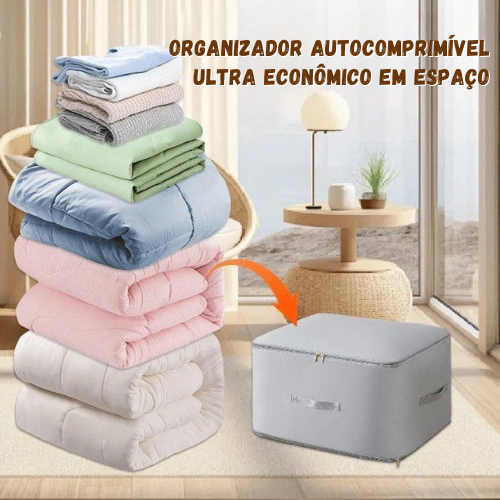Bolsas Organizadoras de Compressão Automática para Edredons, Roupas, Cobertores, Impermeáveis e à Prova de Umidade (54x42x30cm)