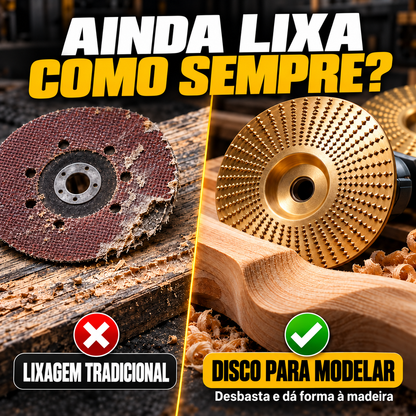 Conjunto de 3 Discos de Desbaste em Aço Carbono para Madeira (Plano - Curvo - Inclinado)