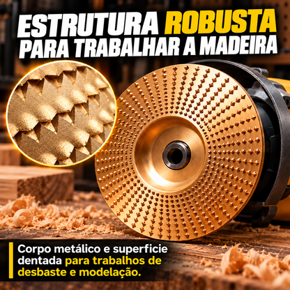 Conjunto de 3 Discos de Desbaste em Aço Carbono para Madeira (Plano - Curvo - Inclinado)