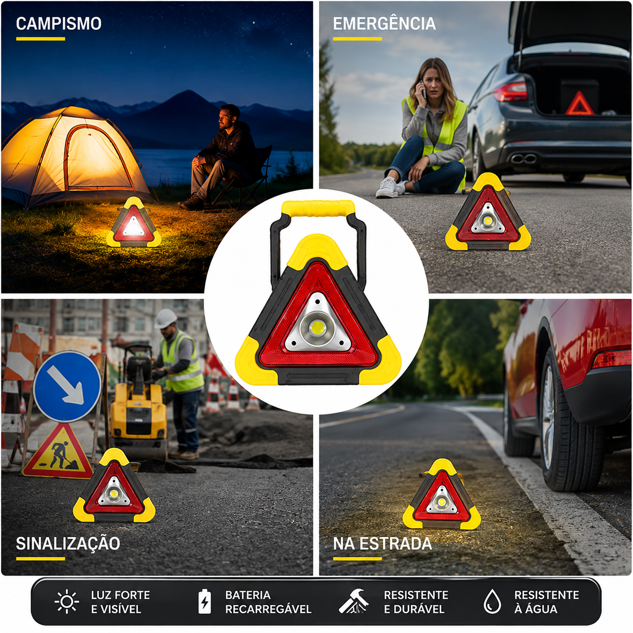 🚨 Triângulo de Emergência LED para Carro – Super Oferta + Envio Grátis